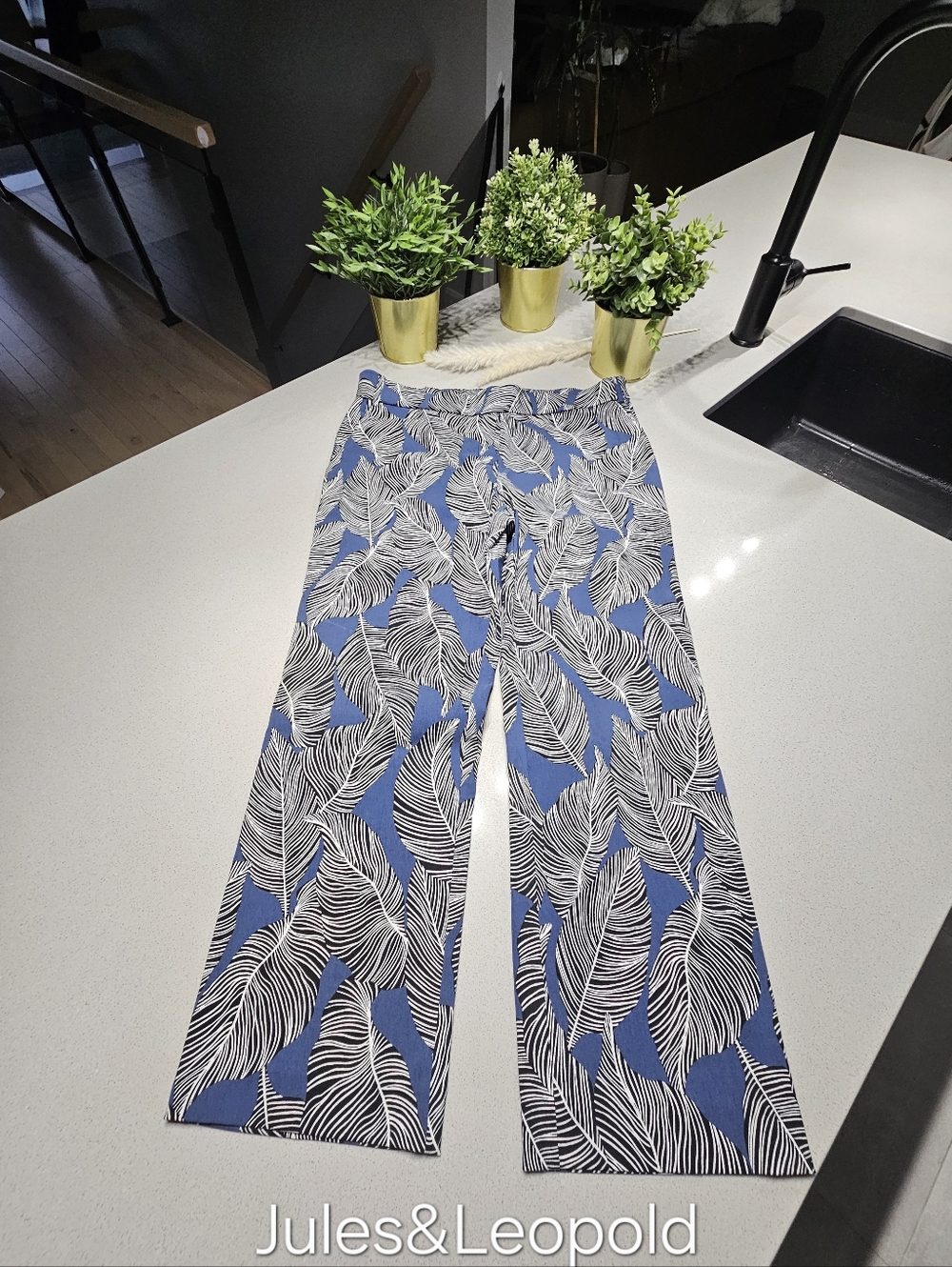 JULES & LEOPOLD Chic Et Confortable Pantalon À Motif Feuillage